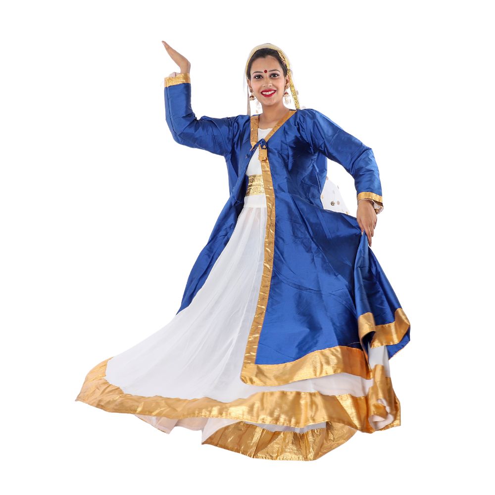 Sufi Dance Fancy Dress Costume Blue White & Golden
