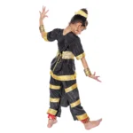 Bharatanatyam Dance Costume in Black with Golden Border