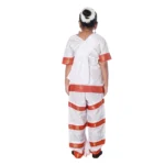 Classical Bharatanatyam Dress in White with Red Border