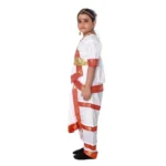 Classical Bharatanatyam Dress in White with Red Border