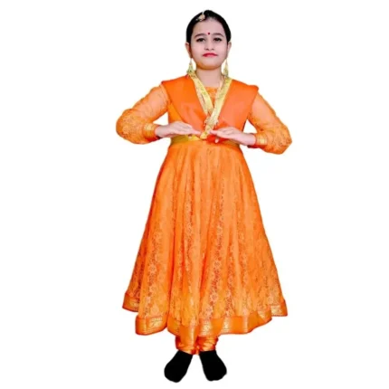 Kathak Dance Dress Orange Anarkali Style