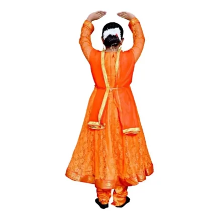 Anarkali Style Kathak Dance Dress in Orange