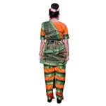 Bharatanatyam Dance Dress in Green & Orange