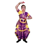 Bharatanatyam Dance Dress in Yellow & Purple