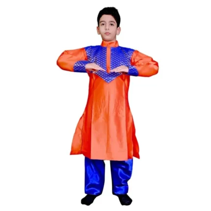 Boys Kathak Fancy Dress Costume in Orange
