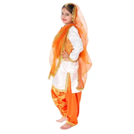 Giddha Dance Fancy Dress Orange White