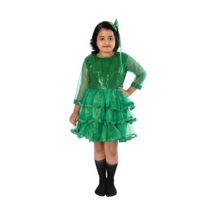 Green Western Dance Frock Fancy Dress Costume for Girls
