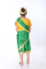 Indian Folk Saree Fancy Dress in Green & Yellow