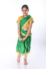 Indian Folk Saree Fancy Dress in Green & Yellow