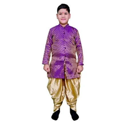 Indo Western Fancy Dress for Boys Purple