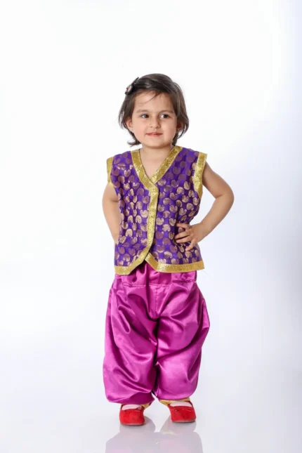 Indo Western Fancy Dress for Boys in Pink & Purple