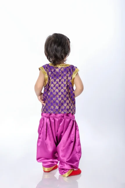 Indo Western Fancy Dress for Boys in Pink & Purple