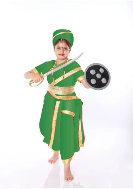 Jhansi Ki Rani Laxmi Bai Fancy Dress Costume Green