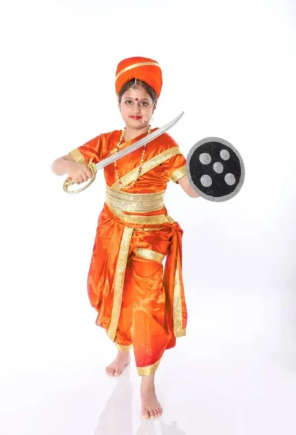 Jhansi Ki Rani Laxmi Bai Fancy Dress Costume Orange