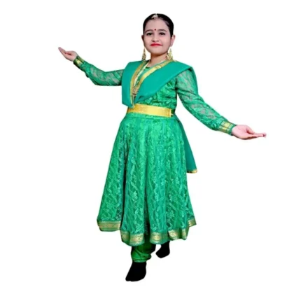 Kathak Dance Dress Anarkali Green