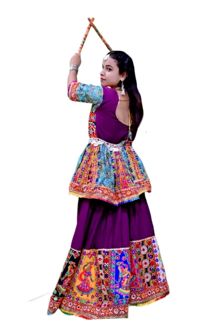 Koti Style Garba Lehenga Dance Costume