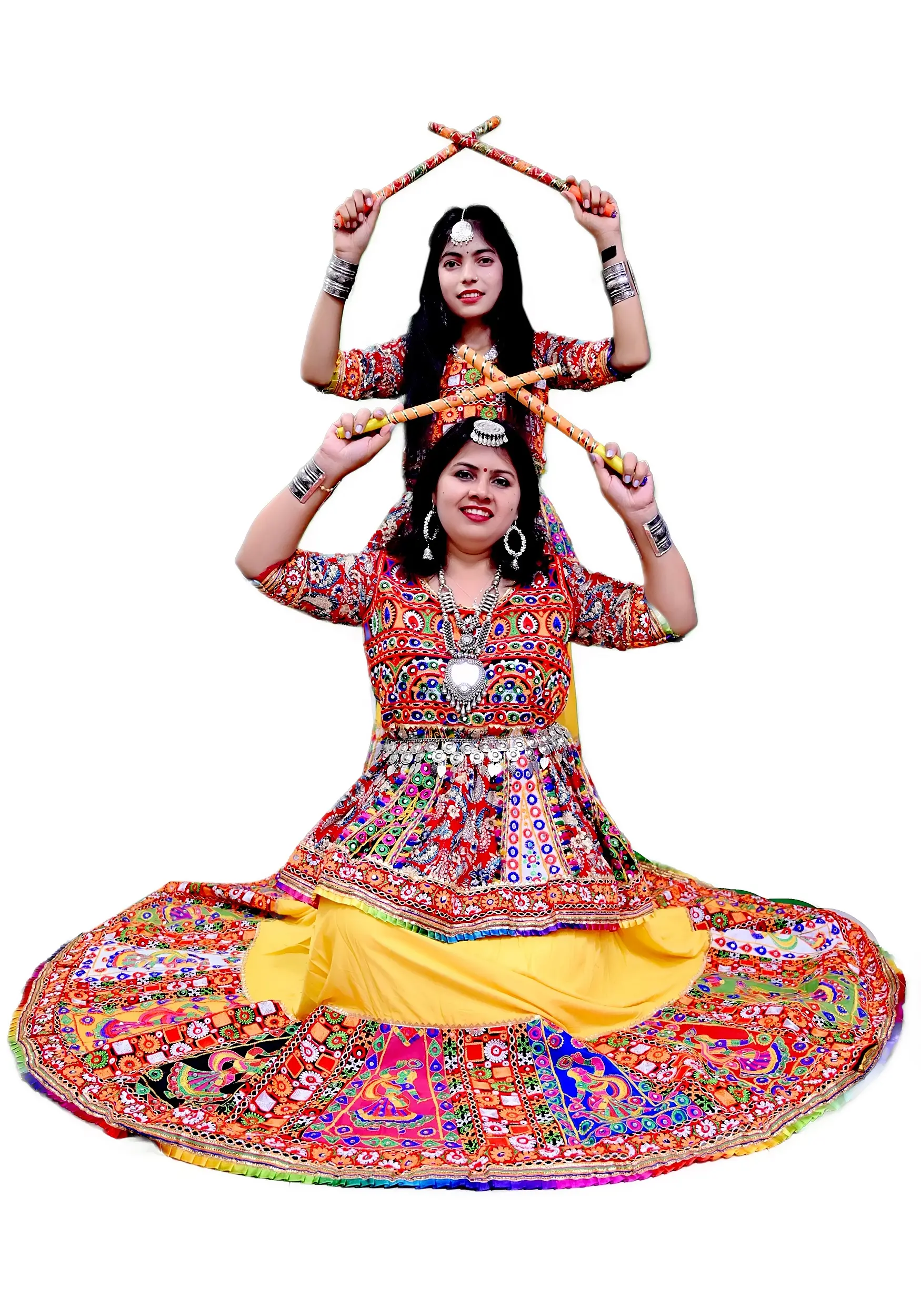 Navratri Koti Lehenga Garba Dress Mother & Daughter Matching Navratri Koti Lehenga Garba Dress