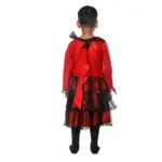 Red & Black Western Dance Frock Fancy Costume for Girls