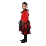 Red & Black Western Dance Frock Fancy Costume for Girls