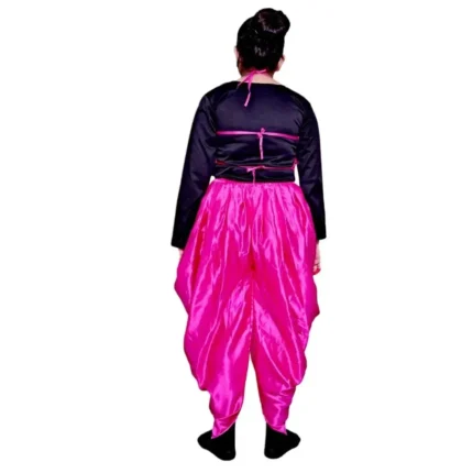 Western Dance Dress For Girl In Magenta Black Colour