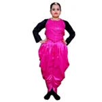Western Dance Dress For Girl In Magenta Black Colour