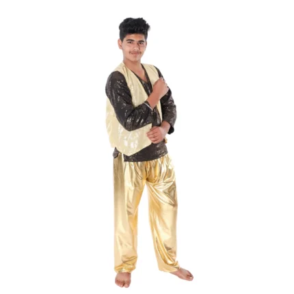 Western Dance Dress for Boys Golden & Black