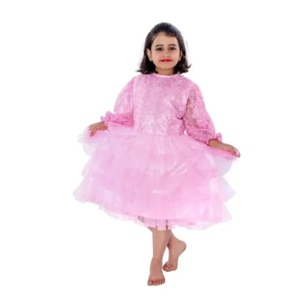 Western Dance Frock Fancy Dress Costume Baby Pink
