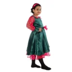 Western Dance Frock Fancy Dress Green For Girls