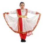 Red & White Kathak Anarkali Dress