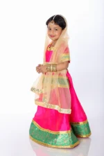 Janmashtami Radha Lehenga Pink Golden For Kids