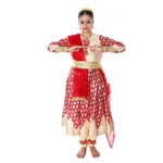 Kathak Dance Fancy Dress-Anarkali Golden and Red