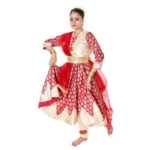 Kathak Dance Fancy Dress-Anarkali Golden and Red