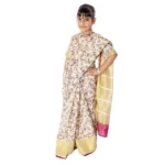 Kids Saree Fancy Dress Costume in Pink & White