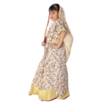 Kids Saree Fancy Dress Costume in Pink & White