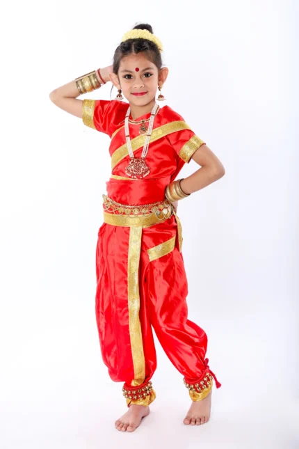 Lavani Saree Fancy Dress Costume Red