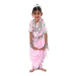 Lavani Saree Fancy Dress Pink Costume For Girls