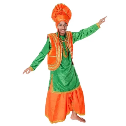 Punjabi Folk Bhangra Dance Costume for Boys