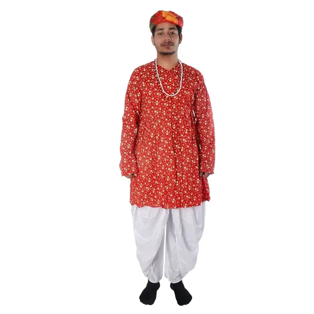 Rajasthani Dance Fancy Dress Costume For Boys Red Rajasthani Dance Fancy Dress Costume For Boys