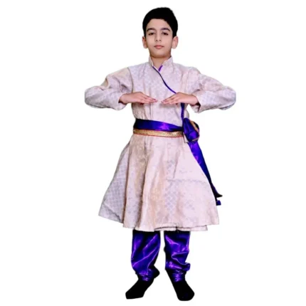 Boys Kathak Fancy Dress Costume White & Royal Blue