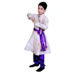 Boys Kathak Fancy Dress Costume in White & Royal Blue