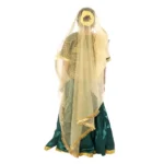 Kathak Dance Dress Costume For Girls Green back