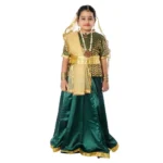 Kathak Dance Dress Costume For Girls Green back