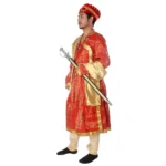 Mughal King Fancy Dress Costume For Boys red