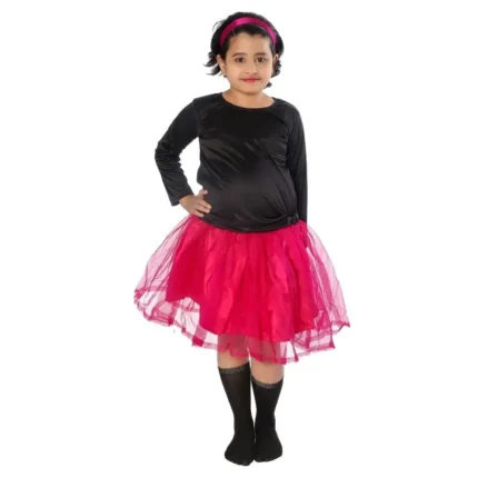 Western Dance Fancy Dress Skirt – Black & Magenta