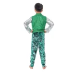 Western Dance Fancy Dress for Boys Green & Silver
