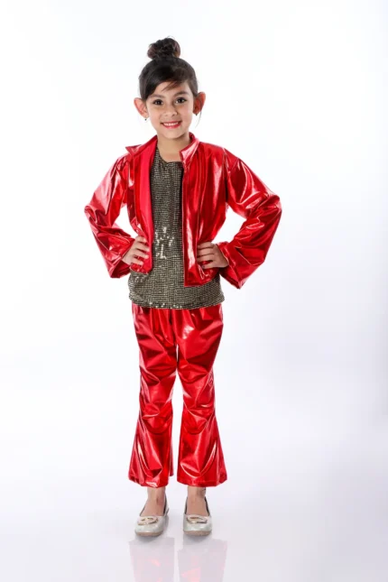Western Dance Fancy Dress in Black & Red