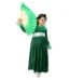 Western Dance Green Frock With Fan for Girls