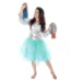Western Dance Skirt Top Silver & Blue