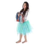 Western Dance Skirt Top Silver & Blue