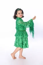 Western Frock Dance Fancy Dress for Girls Green